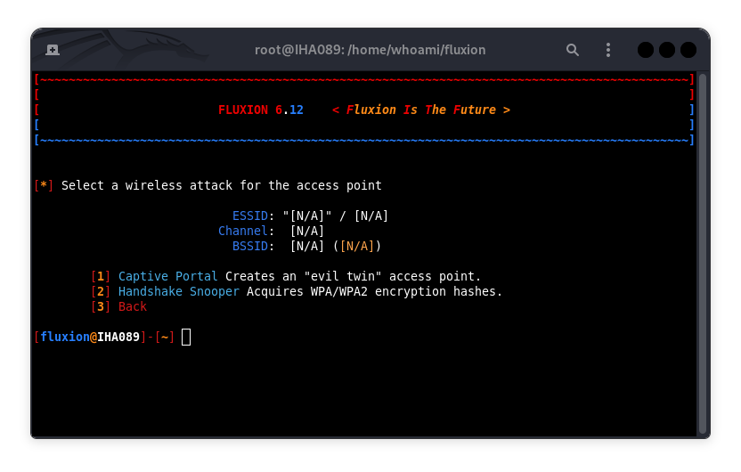creating fake AP with fluxion
Kali Linux Wireless Attack Tools